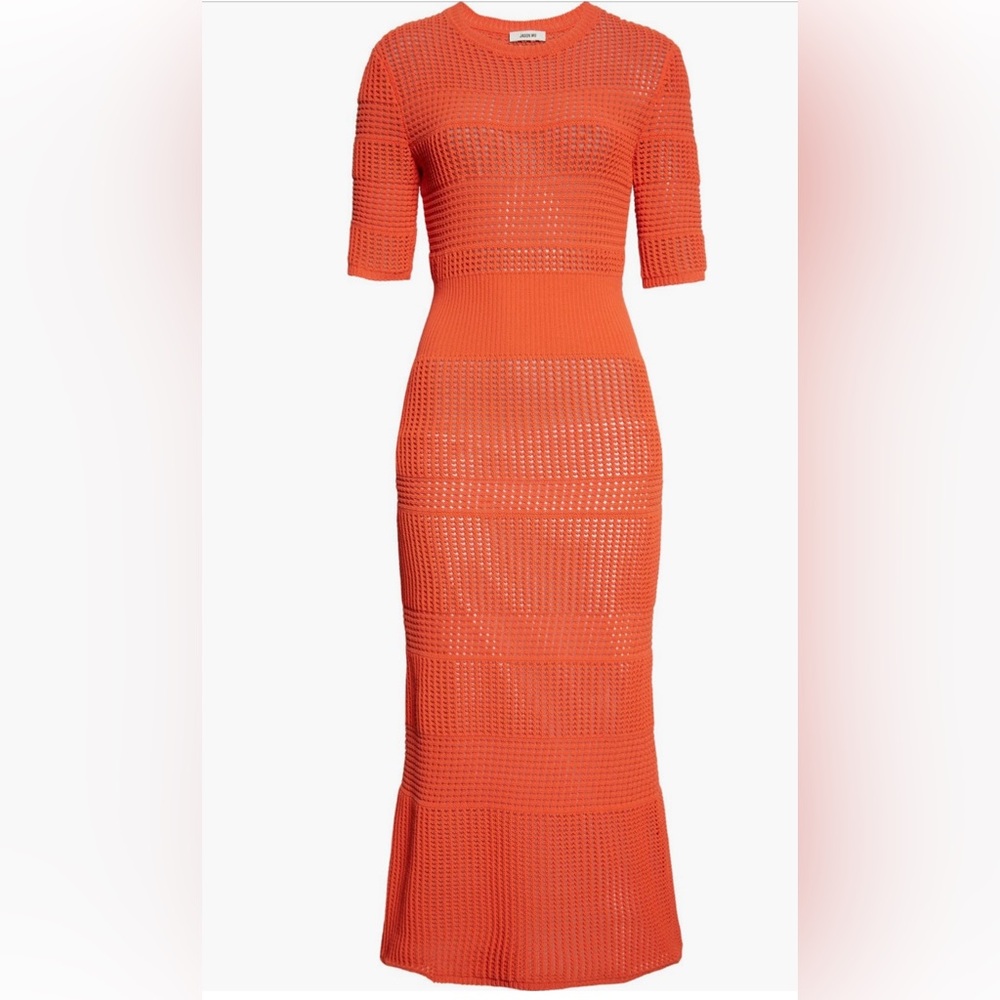 JASON WU Mixed Stitch crewneck Sweater/color Bright Orange Size Large brand new